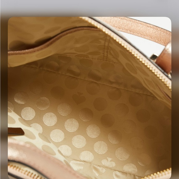 Kate Spade New York Cedar Street Maise Gold Metallic Satchel / Crossbody Bag - Picture 6 of 10